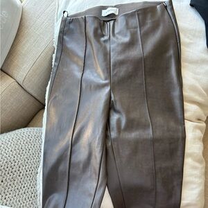 Aritzia brown leather leggings